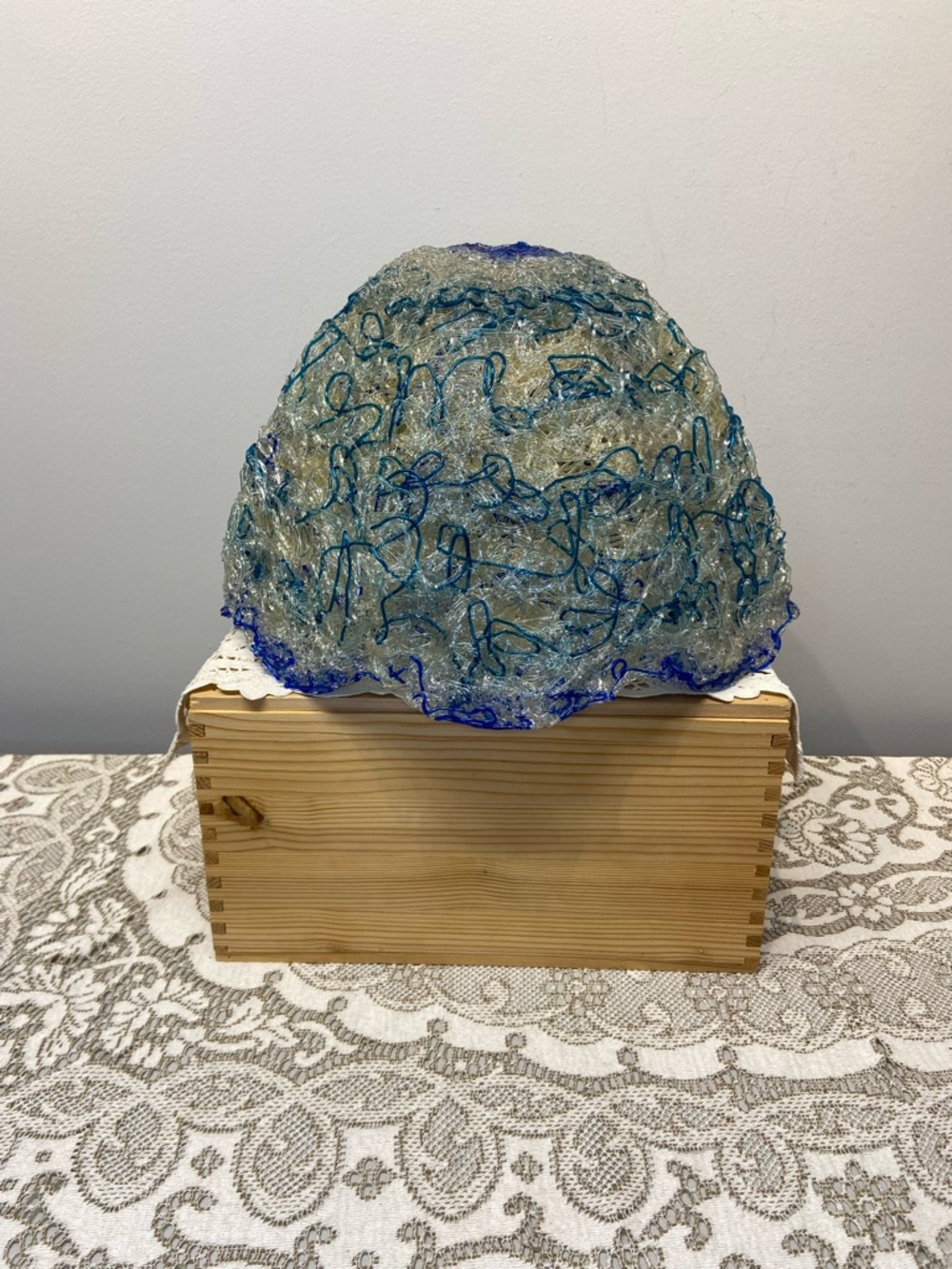 Vintage Spaghetti Spun Lucite Swag Lamp Shade